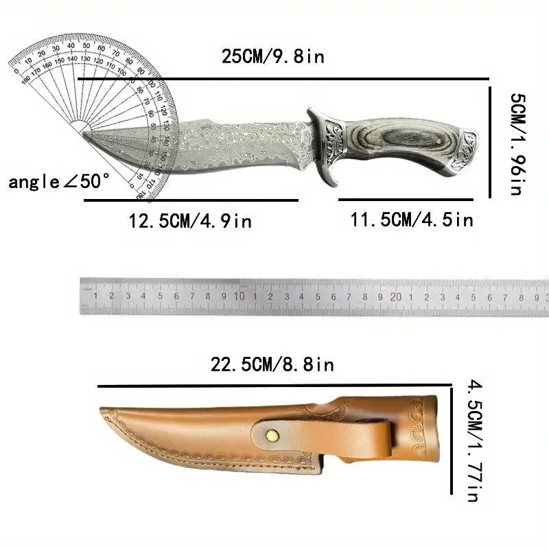 Custom Hand Forged Damascus Steel Hunting Knife EDC-Fixed blade knife