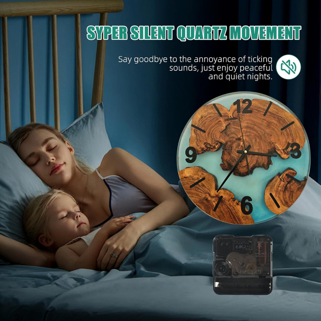 Handmade Wall clock Resin wood