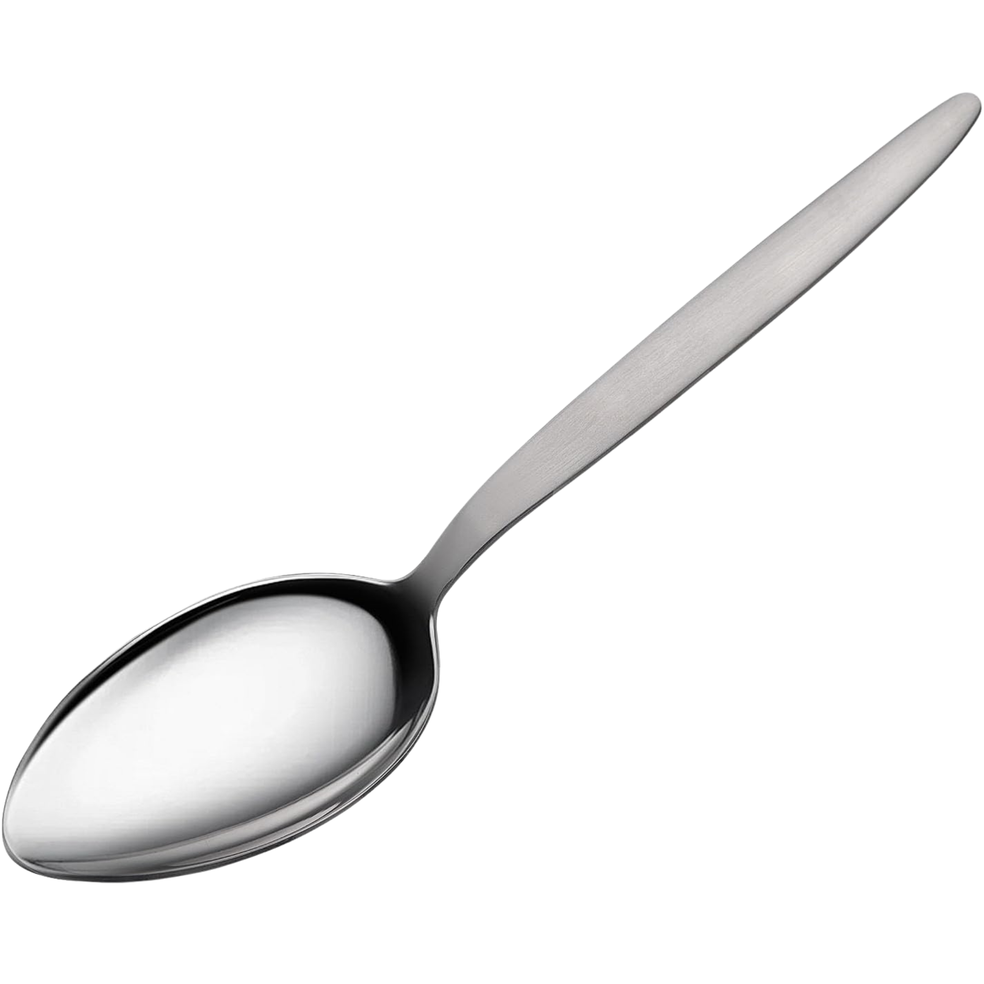 Kunz Perforated and Regular Set | Pack of 2 | 18/10 Stainless Steel | 9 Inch Cooking Dinner Serving Basting Quenelle Chef Spoon |