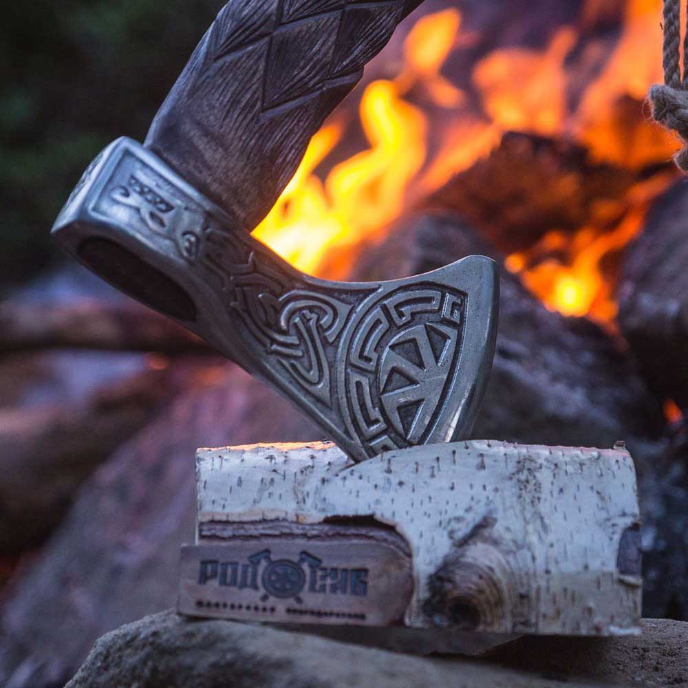 Geri And Freki Wolf Viking Axe Best Outdoor Nordic Axe | Wedding Gift, Christmas Gift, Anniversary Gift
