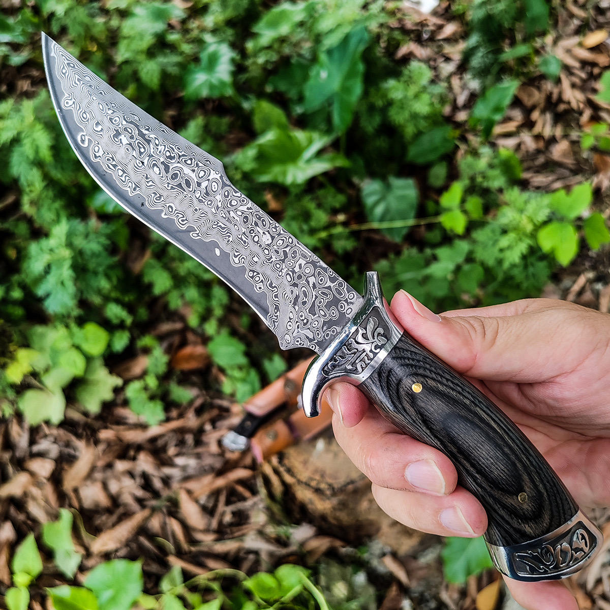 Custom Hand Forged Damascus Steel Hunting Knife EDC-Fixed blade knife
