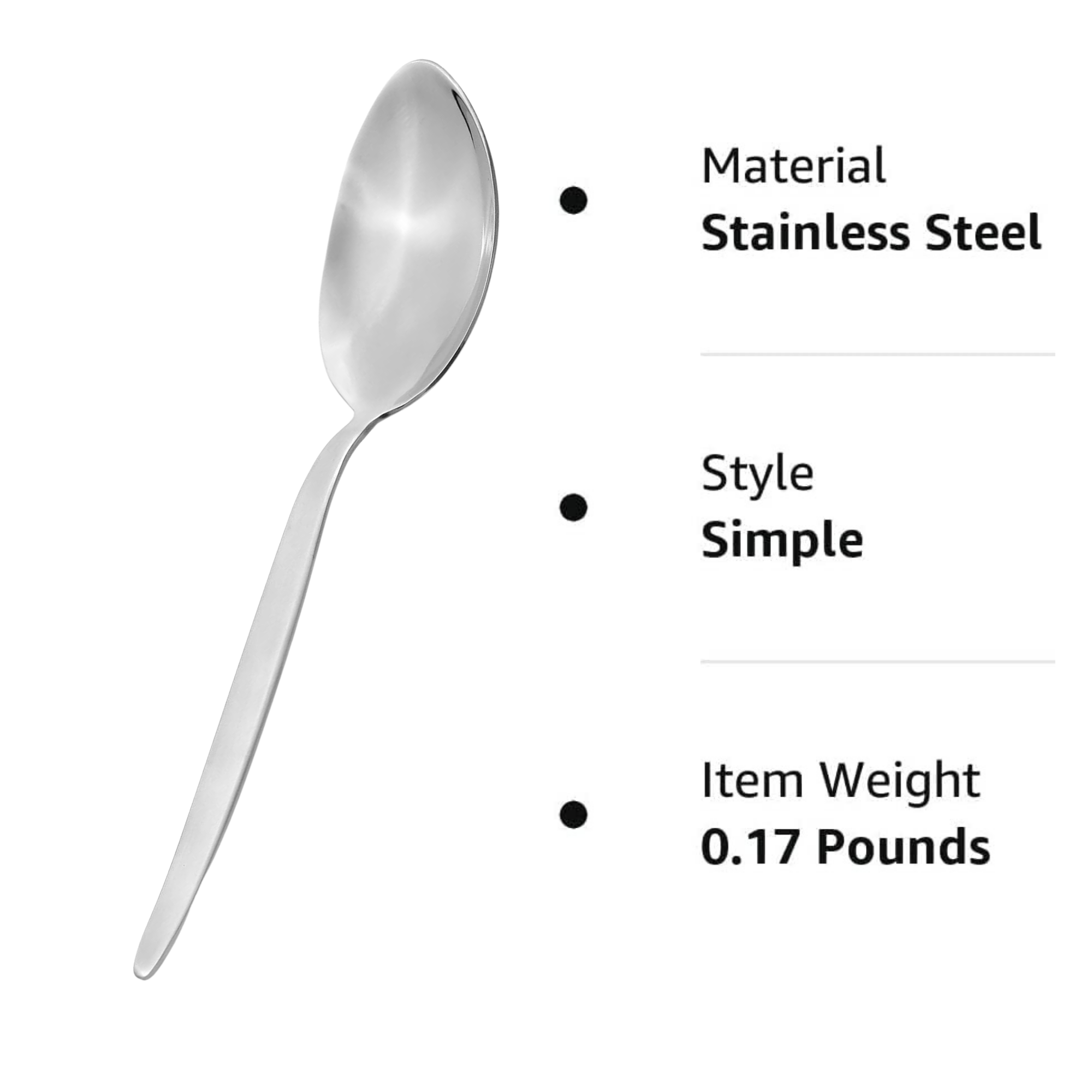 Chef Kunz Spoon | 9 inch 2.5 Tbsp18/10 Stainless Steel Serving Spoon | Basting Quenelle Cooking Plating Dinner Chef Spoons