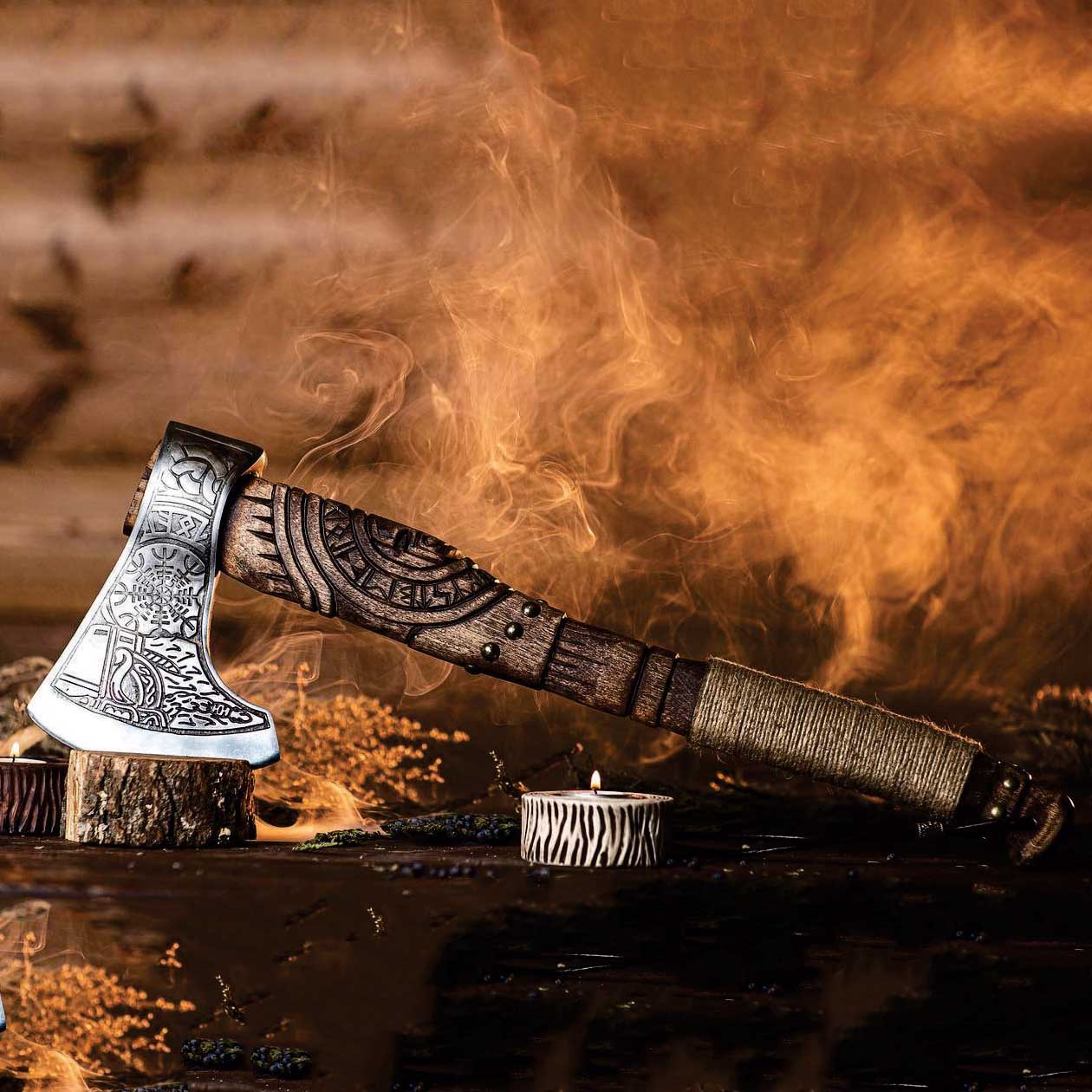 Ragnar's Bearded Viking Axe Best Outdoor Camping Viking Axe | Anniversary Gift, Father's Day Gift, Wedding Gift