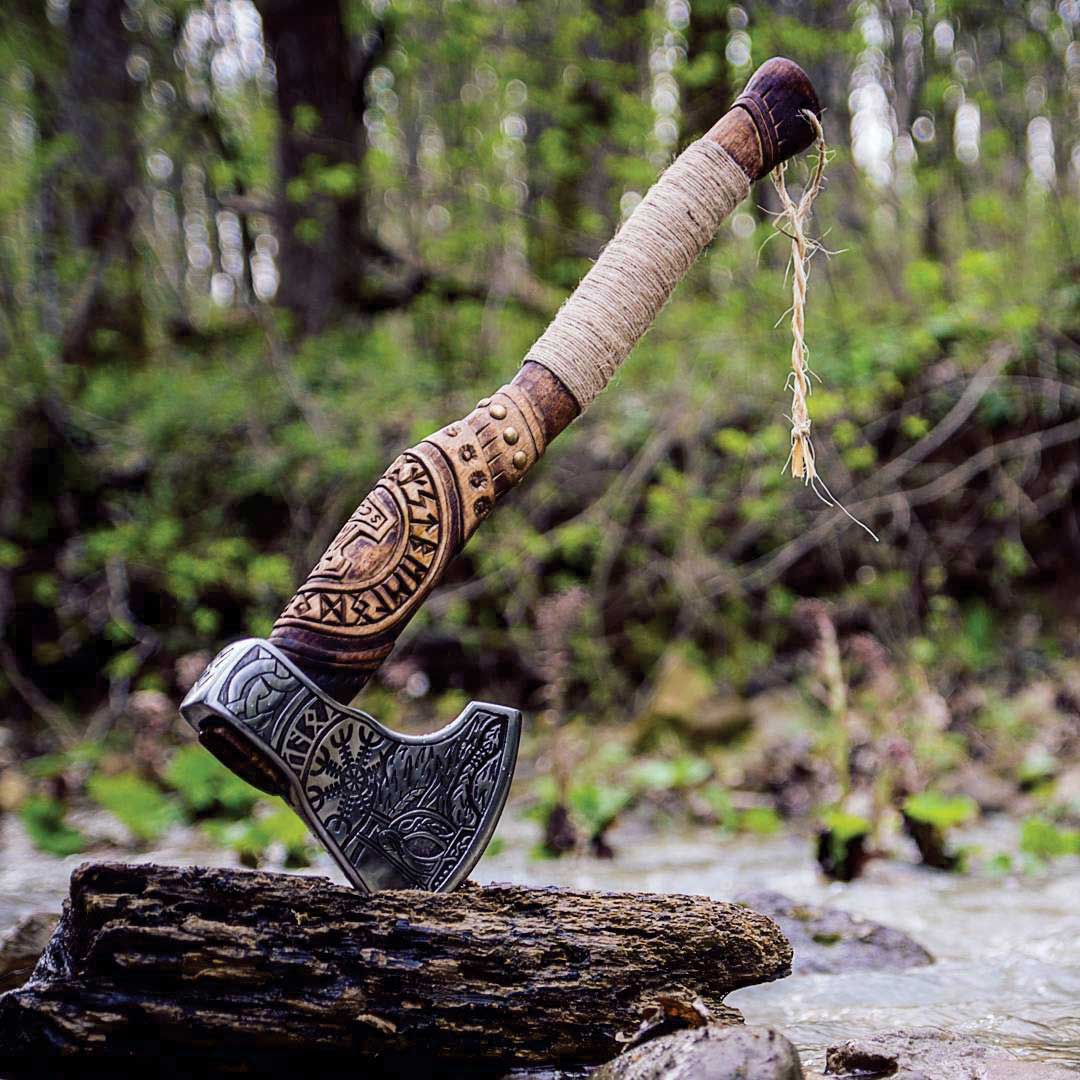 Ragnar's Bearded Viking Axe Best Outdoor Camping Viking Axe | Anniversary Gift, Father's Day Gift, Wedding Gift