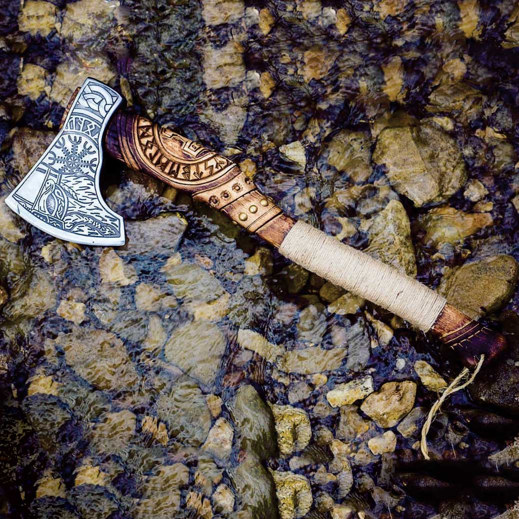 Ragnar's Bearded Viking Axe Best Outdoor Camping Viking Axe | Anniversary Gift, Father's Day Gift, Wedding Gift