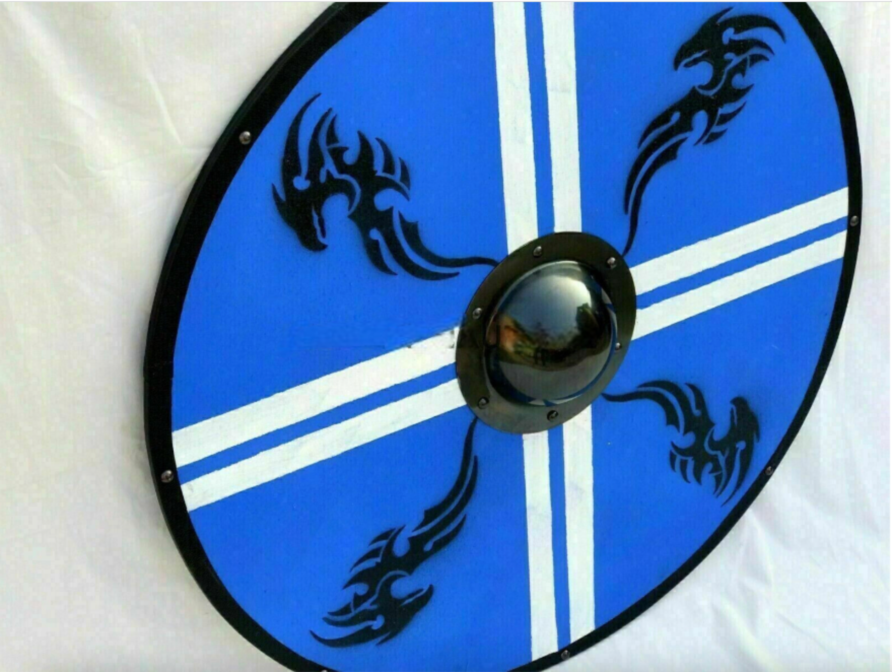 Medieval Blue Striped Shield, 24"
