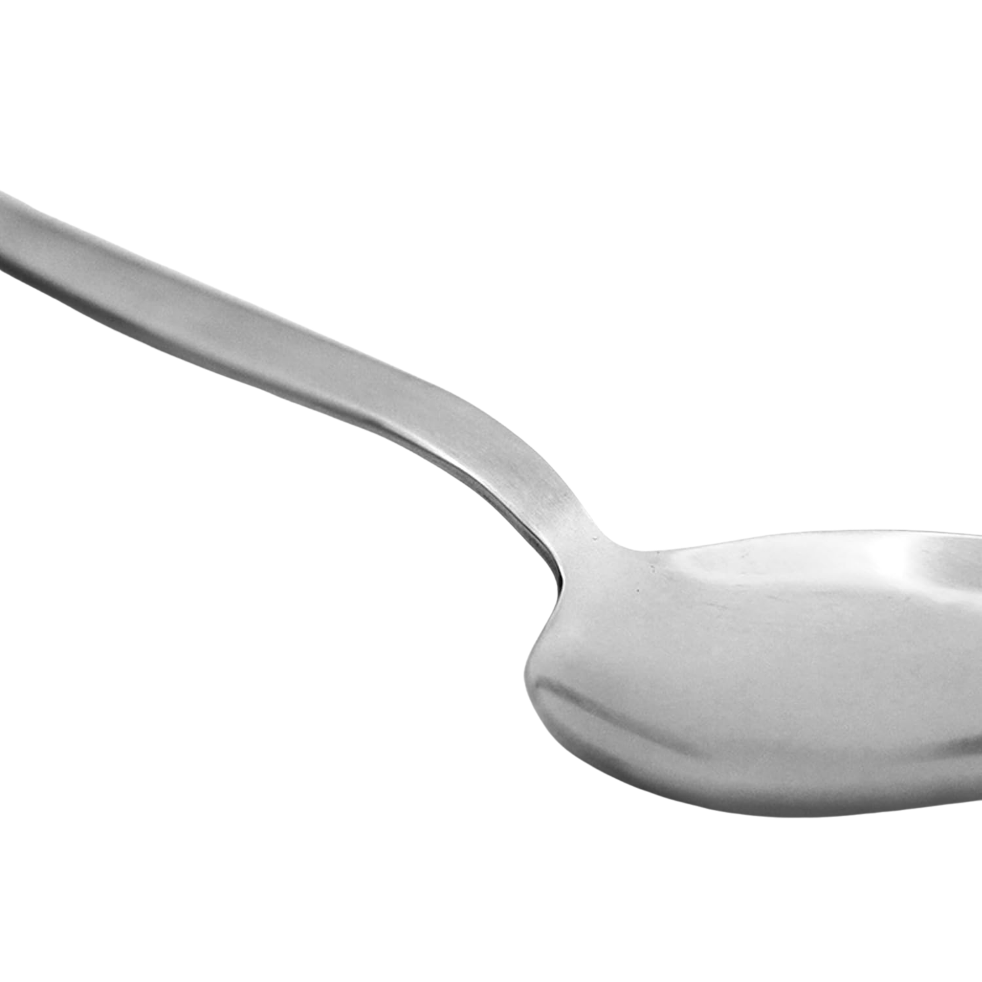 Kunz Perforated and Regular Set | Pack of 2 | 18/10 Stainless Steel | 9 Inch Cooking Dinner Serving Basting Quenelle Chef Spoon |