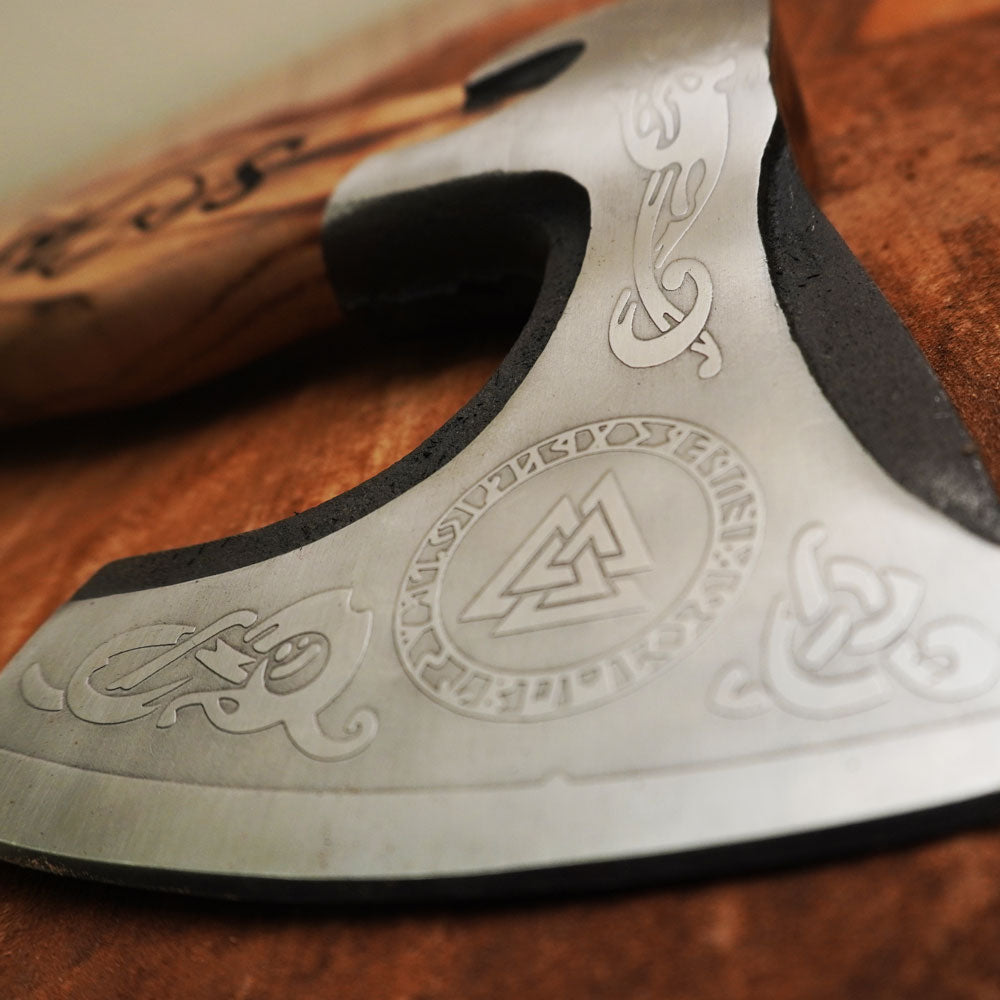 Valknut Viking Axe Best Viking Hatchet | Wedding Gift, Christmas Gift, Anniversary Gift