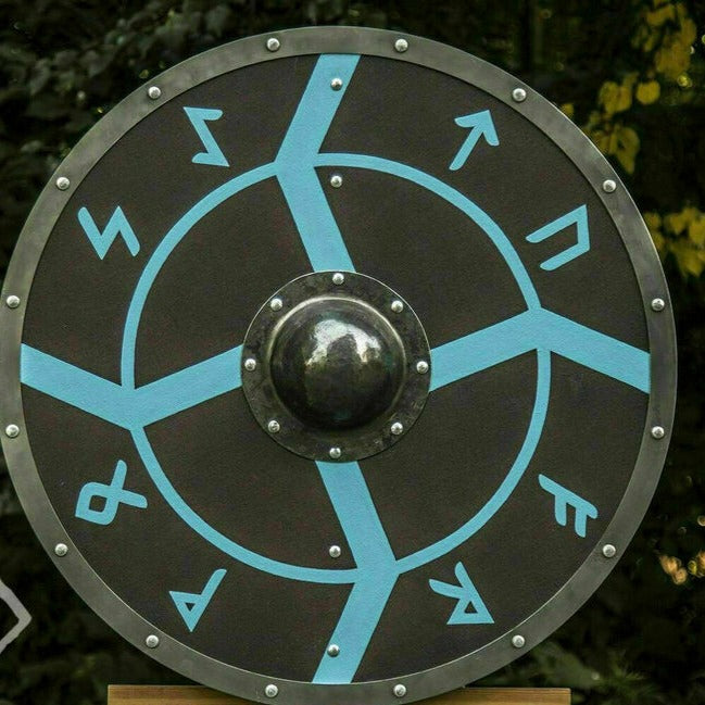 Smooth Face Lightning and Storm Runes Viking Shield